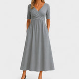 Diamela | Vestido Midi Plisado Elegante