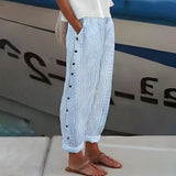 Renata | Pantalones Ligeros con Rayas y Botones
