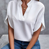 Amanda | Blusa Elegante con Cuello en V Drapada