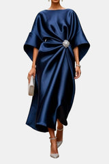 Naomi - Vestido de Satén Elegante con Mangas Amplias