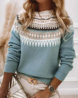 Juniper | Suéter de Cuello Redondo Fair Isle para Mujer